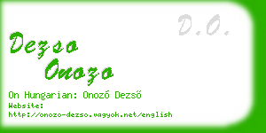 dezso onozo business card