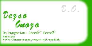 dezso onozo business card